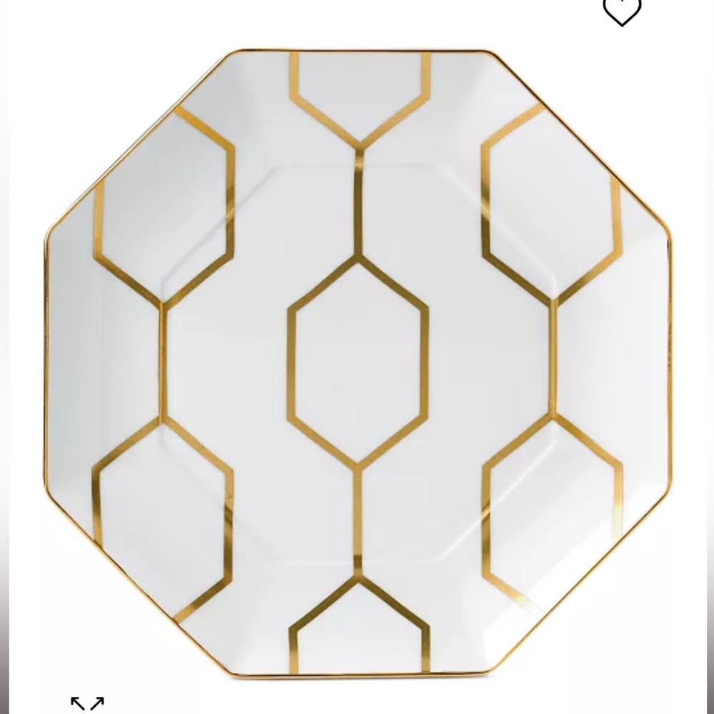 NWT Wedgwood Gio Gold Octagonal accent plate
Original pattern name “arris”